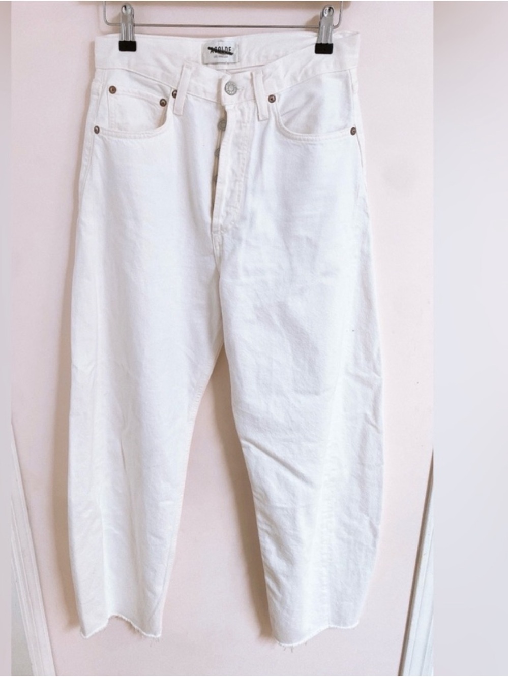 Agolde Luna Barrel Jeans in White (Element) - Picture 11 of 11